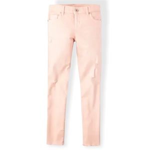 The Children's Place Girls' Frayed Hem Distressed Denim Skinny Jeans Pink
